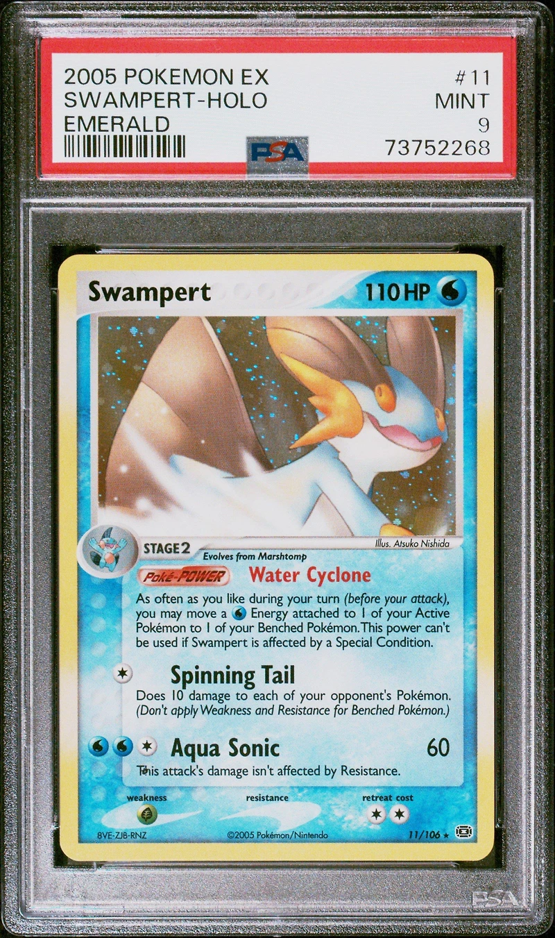 2005 Pokemon Ex Emerald 11 Swampert-holo PSA 9