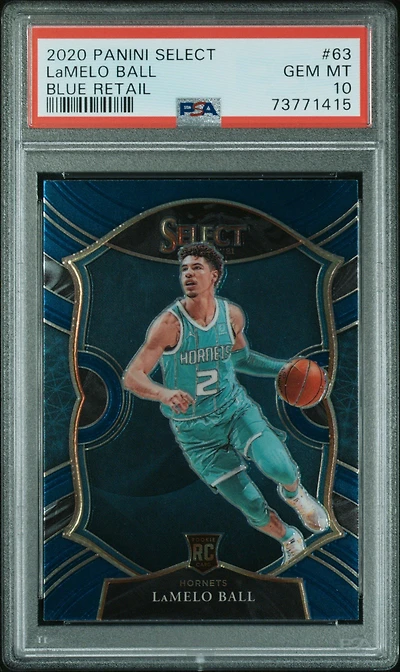 2020 Panini Select 63 Lamelo Ball Blue Retail PSA 10