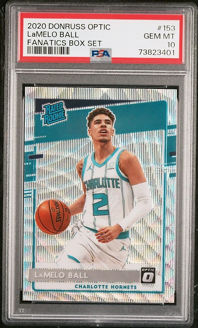 2020 Panini Donruss Optic 153 Lamelo Ball Fanatics Box Set PSA 10