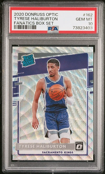 2020 Panini Donruss Optic 162 Tyrese Haliburton Fanatics Box Set PSA 10