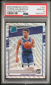 2020 Panini Donruss Optic 162 Tyrese Haliburton Fanatics Box Set PSA 10