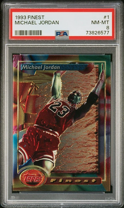 1993 Finest 1 Michael Jordan PSA 8