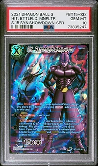 2021 Dragon Ball Super Card Game Series 15 Saiyan Showdown Bt15-033 Hit, Battlefield Mnpl PSA 10