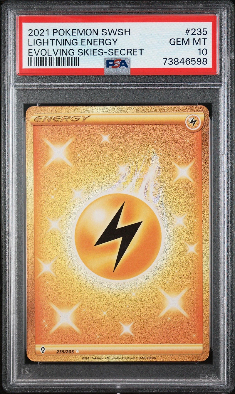 2021 Pokemon Sword & Shield Evolving Skies 235 Lightning Energy Secret PSA 10
