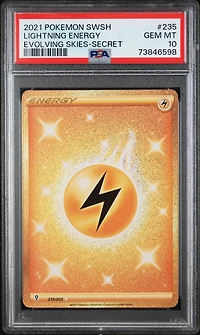 2021 Pokemon Sword & Shield Evolving Skies 235 Lightning Energy Secret PSA 10