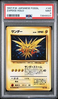 1997 Pokemon Japanese Fossil 145 Zapdos PSA 9