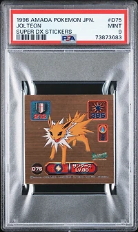 1998 Amada Pokemon Japanese Super Dx Stickers D75 Jolteon PSA 9