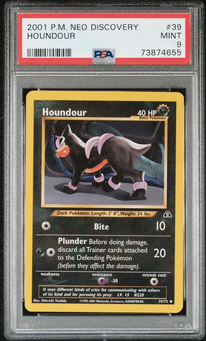2001 Pokemon Neo Discovery 39 Houndour PSA 9