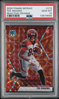 2020 Panini Mosaic 213 Tee Higgins Reactive Orange PSA 10