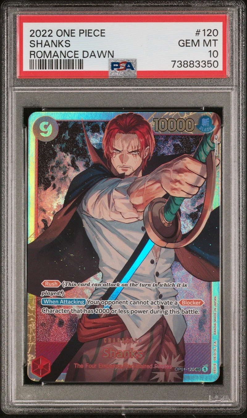 2022 One Piece Romance Dawn 120 Shanks PSA 10