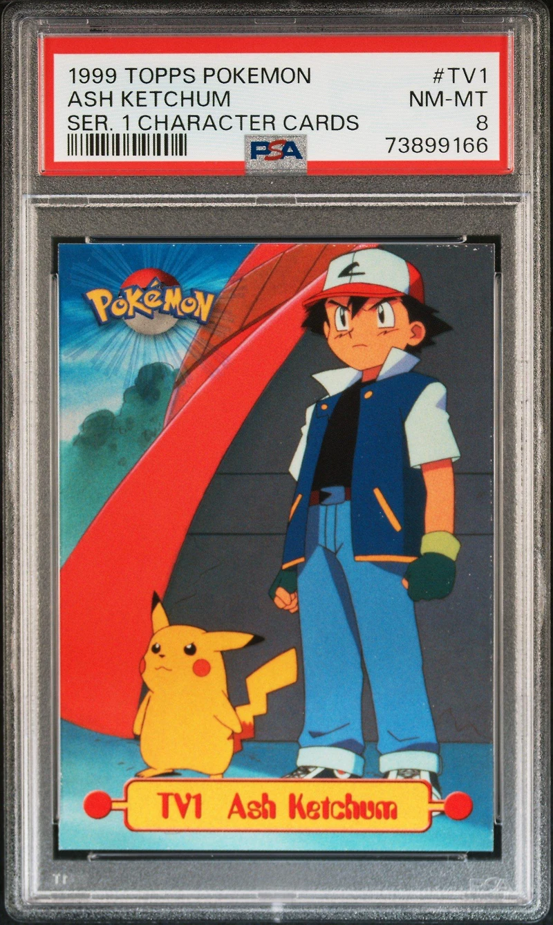 1999 Topps Pokemon Series 1 Character Cards Tv1 Ash Ketchum PSA 8