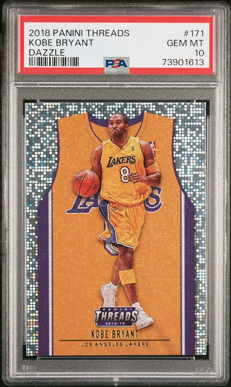 2018 Panini Threads 171 Kobe Bryant Dazzle PSA 10