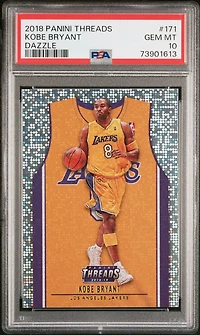 2018 Panini Threads 171 Kobe Bryant Dazzle PSA 10