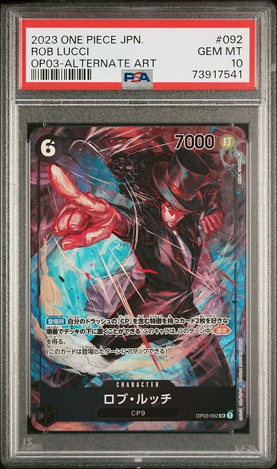 2023 One Piece Japanese Op03-pillars Of Strength 092 Rob Lucci Alternate Art PSA 10