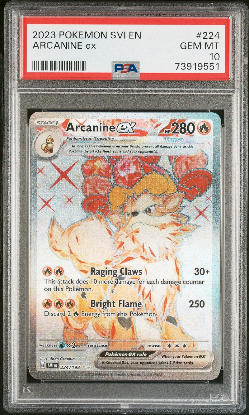 2023 Pokemon Svi En-scarlet & Violet 224 Arcanine Ex Ultra Rare PSA