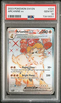 2023 Pokemon Svi En-scarlet & Violet 224 Arcanine Ex Ultra Rare PSA