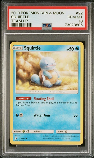 2019 Pokemon Sun & Moon Team Up Squirtle PSA 10