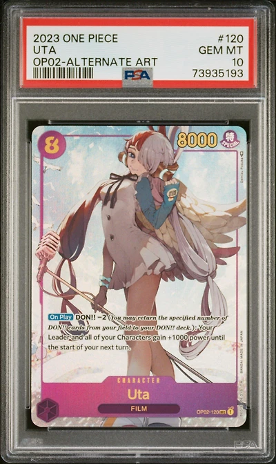 2023 One Piece Op02-paramount War 120 Uta Alternate Art PSA 10