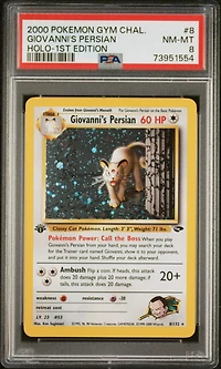 2000 Pokemon Gym Challenge 8 Giovanni's Persian Holo-1st Edition PSA 8