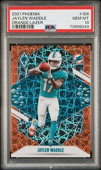2021 Panini Phoenix 106 Jaylen Waddle Orange Lazer PSA 10
