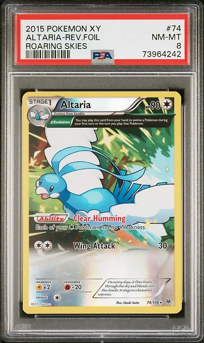 2015 Pokemon Xy Roaring Skies 74 Altaria-reverse Foil PSA 8