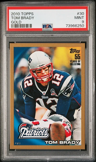 2010 Topps 30 Tom Brady Gold PSA 9