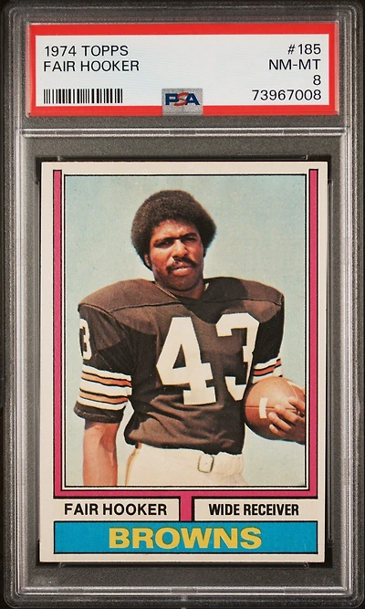 1974 Topps 185 Fair Hooker PSA 8
