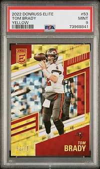 2022 Panini Donruss Elite 53 Tom Brady Yellow PSA 9