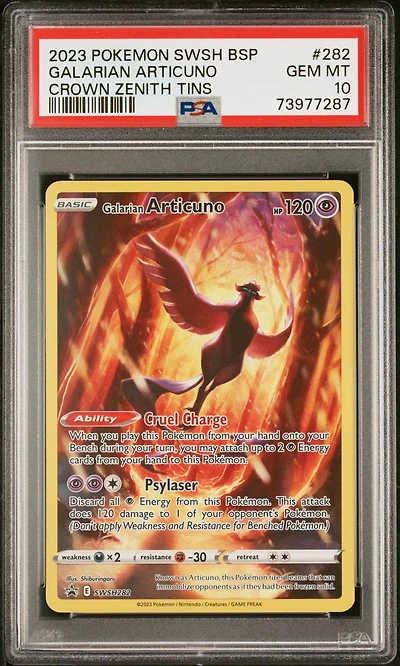 2023 Pokemon Swsh Black Star Promo 282 Galarian Articuno PSA