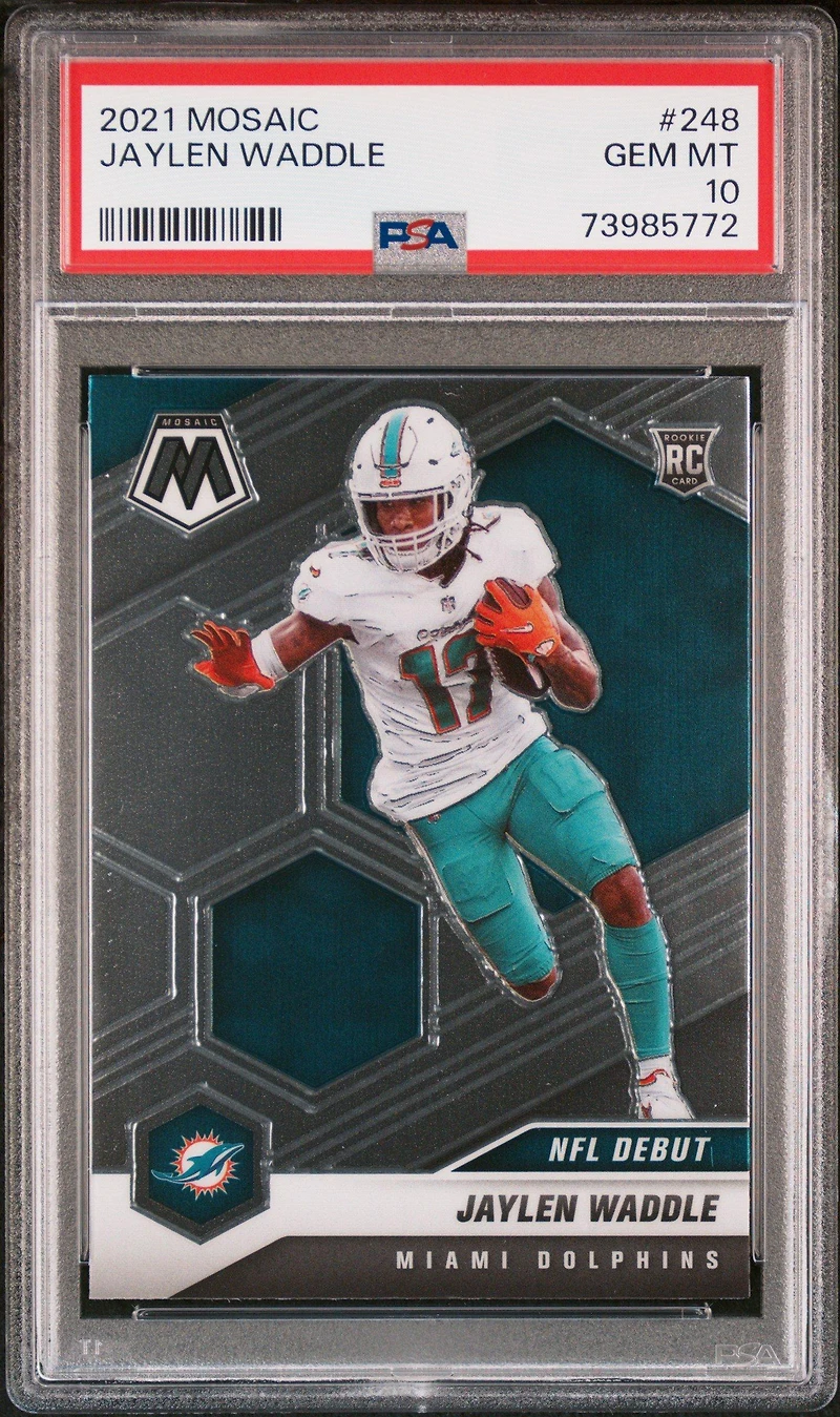 2021 Panini Mosaic 248 Jaylen Waddle PSA 10