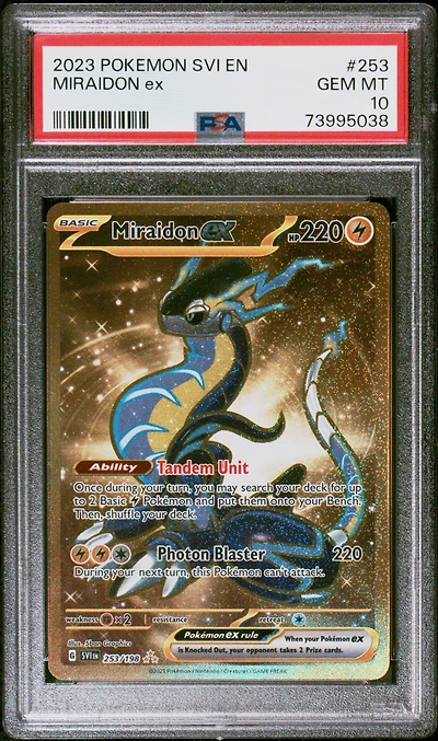 2023 Pokemon Svi En-scarlet & Violet 253 Miraidon Ex Hyper Rare PSA