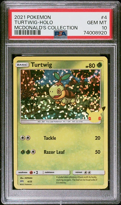 2021 Pokemon Mcdonald's Collection 4 Turtwig-holo PSA 10