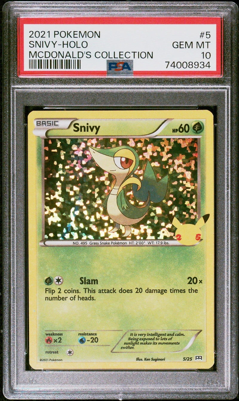2021 Pokemon Mcdonald's Collection 5 Snivy-holo PSA 10
