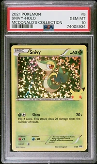 2021 Pokemon Mcdonald's Collection 5 Snivy-holo PSA 10