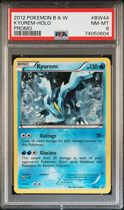2012 Pokemon Black & White Promo Bw44 Kyurem-holo PSA 8