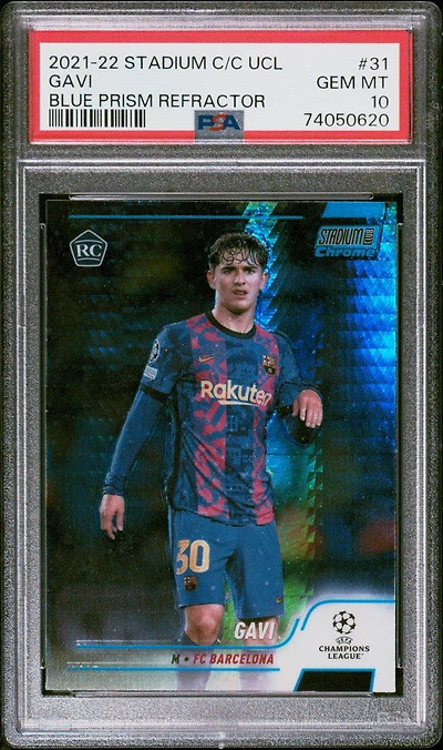 2021-22 Topps Stadium Club Chrome Uefa Champions League 31 Gavi PSA 10
