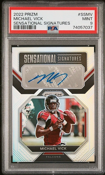 2022 Panini Prizm Sensational Signatures Ssmv Michael Vick PSA 9
