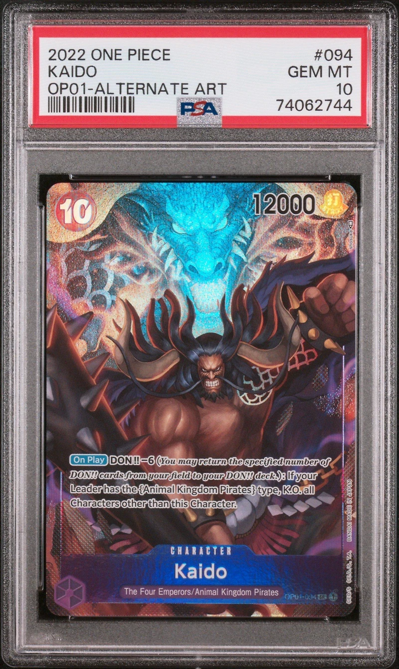 2022 One Piece Romance Dawn 094 Kaido Alternate Art PSA 10