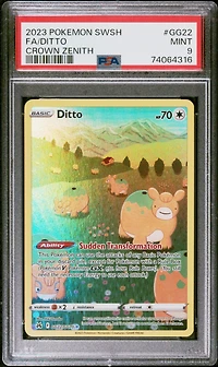 2023 Pokemon Sword And Shield Crown Zenith Gg22 Full Art/ditto PSA