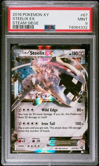 2016 Pokemon Xy Steam Siege 67 Steelix Ex PSA 9
