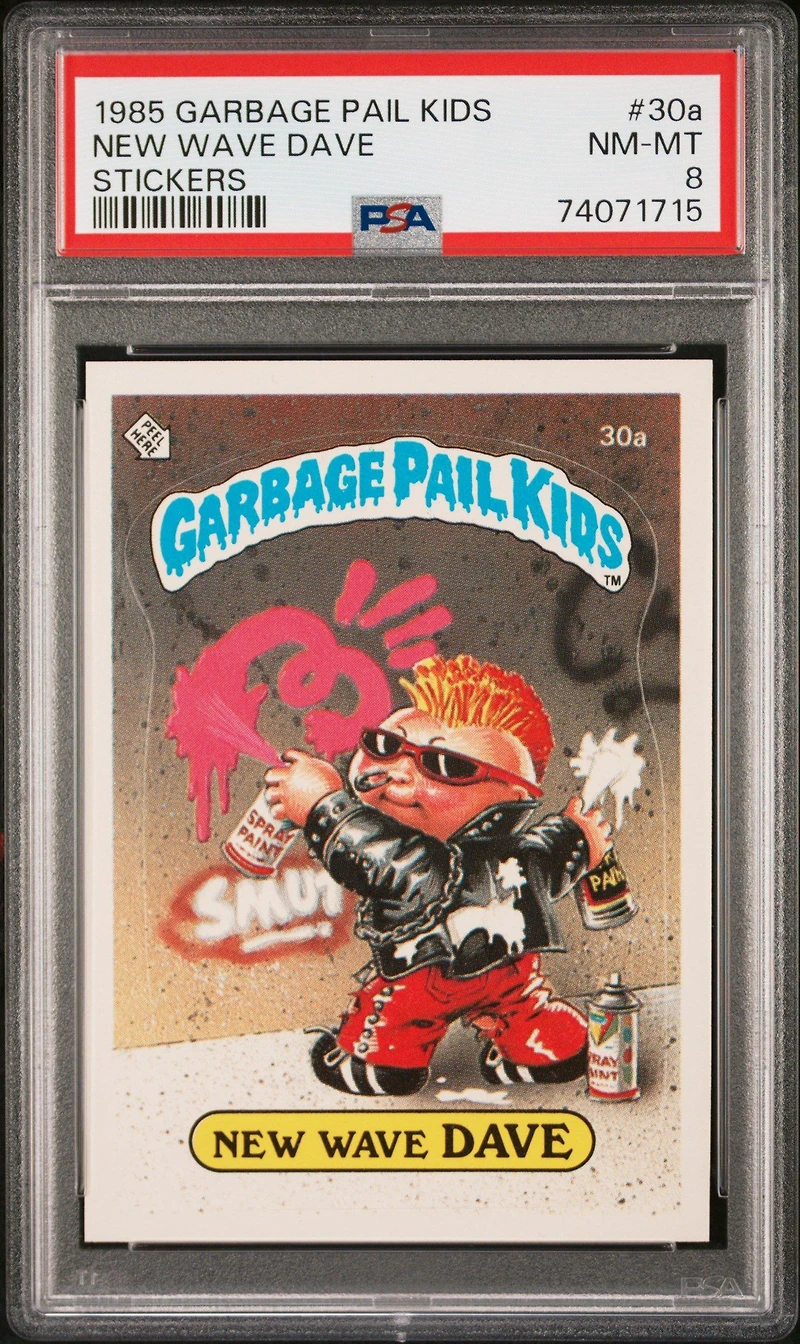 1985 Garbage Pail Kids Stickers 30a New Wave Dave PSA 8