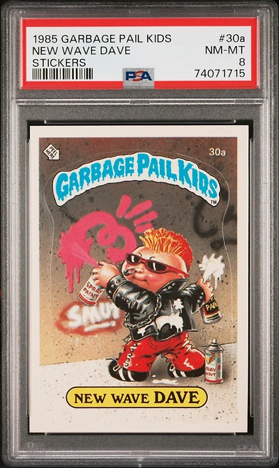 1985 Garbage Pail Kids Stickers 30a New Wave Dave PSA 8