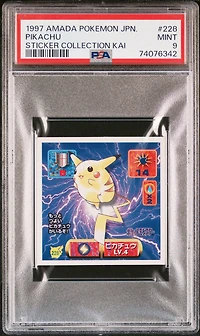 1997 Amada Pokemon Japanese Sticker Collection Kai 228 Pikachu PSA 9