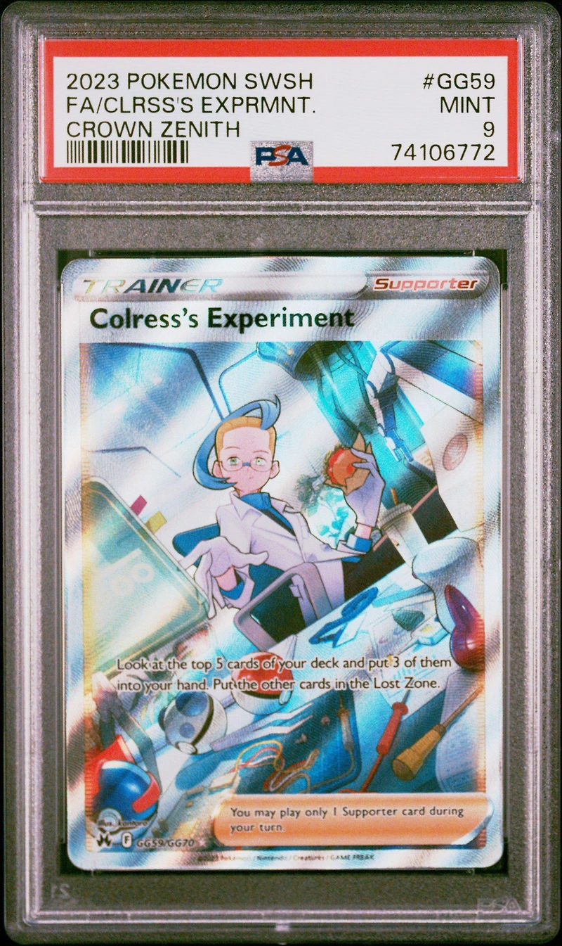 2023 Pokemon Sword And Shield Crown Zenith Gg59 Fa/clrss's Exprmnt. PSA 9