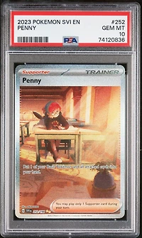 2023 Pokemon Svi En-scarlet & Violet 252 Penny Special Illustration Rare PSA