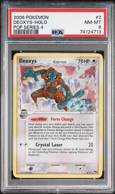 2006 Pokemon Pop Series 4 2 Deoxys-holo PSA 8