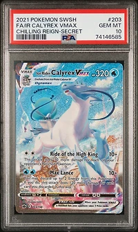 2021 Pokemon Sword & Shield Chilling Reign Fa/ir Calyrex Vmax PSA 10