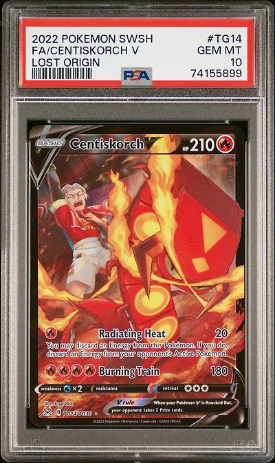 2022 Pokemon Sword & Shield Lost Origin Tg14 Full Art/centiskorch V PSA