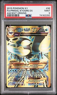 2015 Pokemon Xy Ancient Origins 96 Full Art/primal Kyogre Ex PSA 9