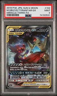 2019 Pokemon Japanese Sun & Moon Miracle Twins Full Art/mega Sableye & Tyranitar Gx PSA